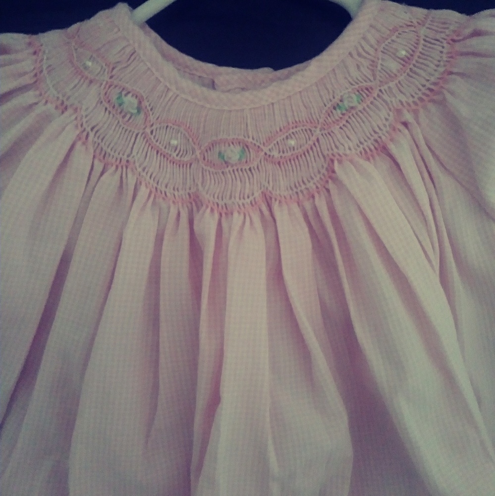 Pink Newborn Dress with Matching Baby Bloomers